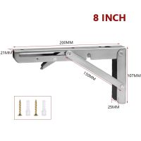 2pcs Folding Shelf Bracket 8-20 Inch Stainless Steel Heavy Duty Floating Shelves Wall Mounted Table Work Shelf Bracket Hardware