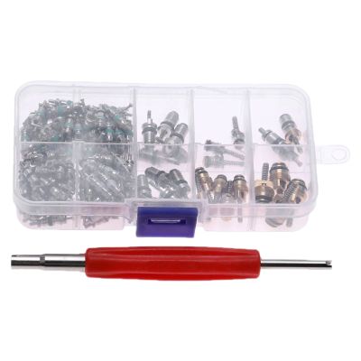 [HOT XIJXEXJWOEHJJ 516] 135 Pcs Auto เครื่องปรับอากาศ A/c วาล์ว Core R134 Remover Assortment Kit สำหรับ Toyota Honda Lexus Nissan Hyundai G M F O R D