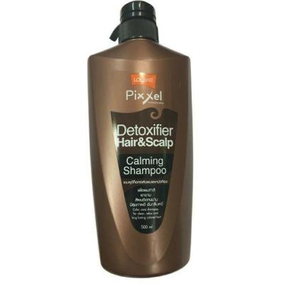 🍩LOLANE PIXXEL DETOXIFIER HAIR SCALP CALMING SHAMPOO 500ml แชมพูโลแลน (สีน้ำตาล) ผมทำสีติดทนนาน ไม่ซีดจาง