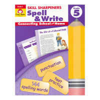 Evan moor skill sharpeners spell &amp; write grade 5 California textbook teaching aids English spelling Workbook Grade 5 skills pencil sharpener original imported