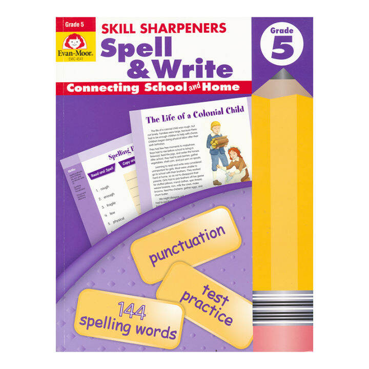 Evan moor skill sharpeners spell & write grade 5 California textbook teaching assistant English