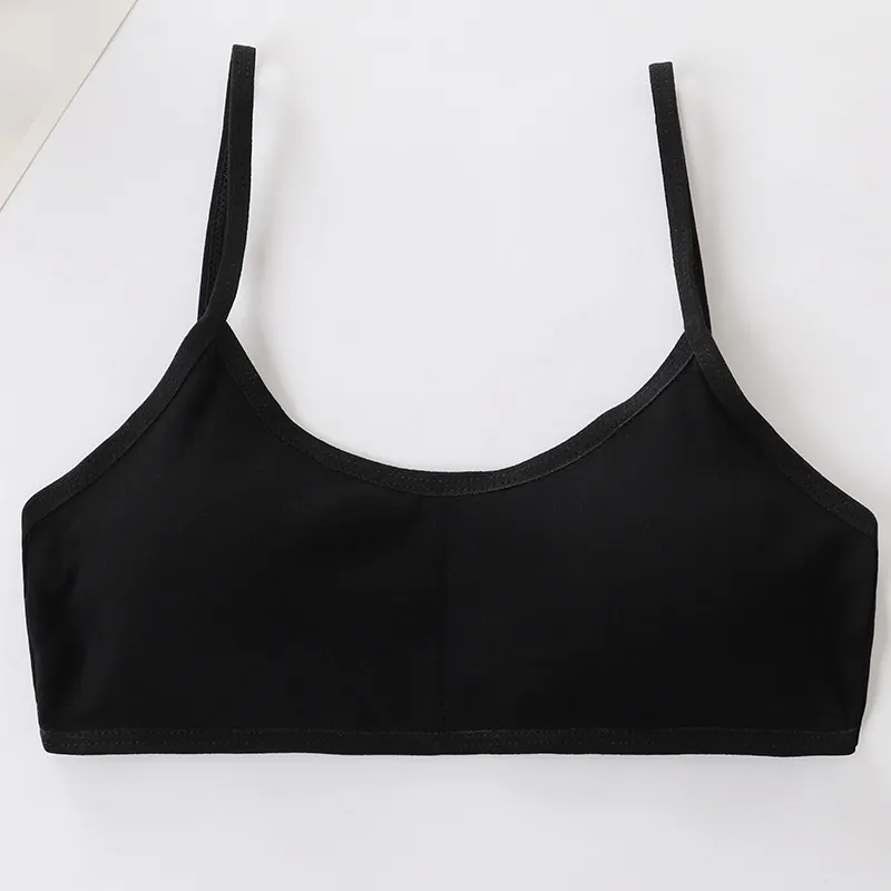 Cotton Sport Bra Children Training Bras with Chest Pad Detachable