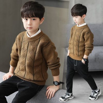 Boys sweater autumn winter outfit is thickened circular collar cover hea