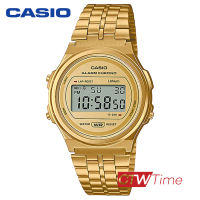 Casio Vintage นาฬิกาข้อมือผู้หญิง/ผู้ชาย สายสแตนเลส รุ่น A171WEG-9ADF (สีทอง)