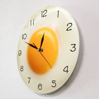 Sunny Side Up Fried Egg Kitchen Decor Acrylic Wall Clock Breakfast Food Resturant Wall Art Dining Room Silent Wall Hanging Watch