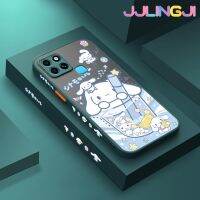 Jlingji เคสสำหรับ Infinix Smart 6 HD Smart 6 Plus เคสการ์ตูนเครื่องดื่มเย็นลายสุนัขลอเรลขอบสี่เหลี่ยมด้านข้างบางดีไซน์ใหม่มีน้ำค้างแข็งโปร่งใสกันกระแทกเคสมือถือแข็งปลอกซิลิโคนคลุมทั้งหมดกล้องป้องกันแสง