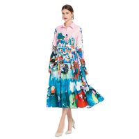 Womens Dress Fashionable New Style Unique  High Grade Tea Break Kikyo French Shirt Long Sleeve Womens Spring/Summer Dress