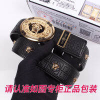 (Fashion high-end belt)[Gift Box Package] 2023 New V-belt, mens belt, 24k steel buckle, inlaid with Medusa headgear hardware