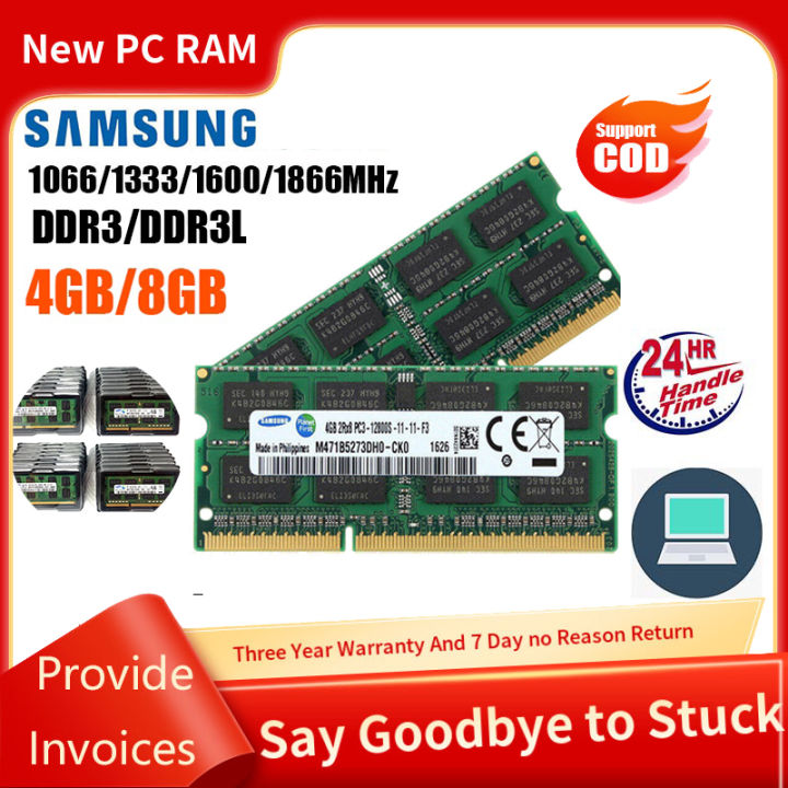 pc-ram-ใหม่-samsung-หน่วยความจำ-ddr3-8gb-4gb-8gb-1600mhz-1333mhz-1066mhz-ddr3l-และรองรับ-amd-รองรับปลั๊ก-n-play-หน่วยความจำเกมที่ถูกที่สุดสำหรับแล็ปท็อปหน่วยความจำโน้ตบุ๊กที่ดีที่สุดสำหรับกราฟิกระดับส