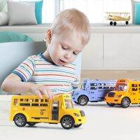 【CW】 Children Car Pull Back Inertial School Bus Boy Games Interactive Kid