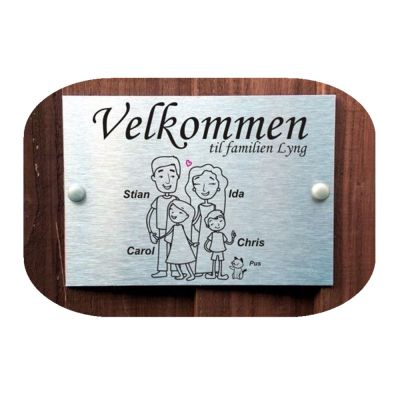【LZ】卍  (Velkommen) Door Plaques Personalised Stick Family Name Signs for 4 People Aluminium-polyethilene Composite Panel