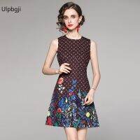 Fashionable All-Match Waist Slimming Positioning Printed Vest Dress