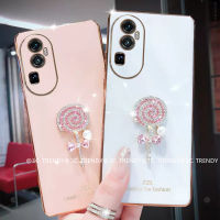 Phone Case เคส OPPO Reno10 Pro + Plus OPPO A78 NFC 4G Reno10Pro+ 5G เคสนิ่มชุบลูกอมอมยิ้มพลอยเทียมเคสโทรศัพท์2023