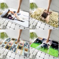 MINI French Bulldog Pet Dog Printed Flannel Floor Mat Bathroom Decor Carpet Non-Slip For Living Room Kitchen welcome Doormat