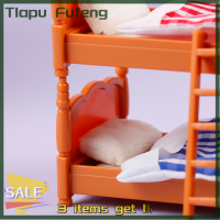 Tlapu 1:12บ้านตุ๊กตาเฟอร์นิเจอร์วิลล่าสัตว์ป่าสองเตียงดาดฟ้า DIY