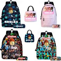 2PC-SET Backpack Elementary and Middle School Students Schoolbag Childrens Anime Cartoon Backpack Lunch Bag Pencil Case