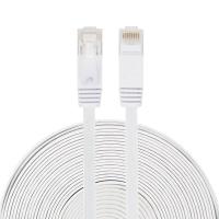 FixGadget 15m CAT6 Ultra-thin Flat Ethernet Network LAN Cable, Patch Lead RJ45 (White)