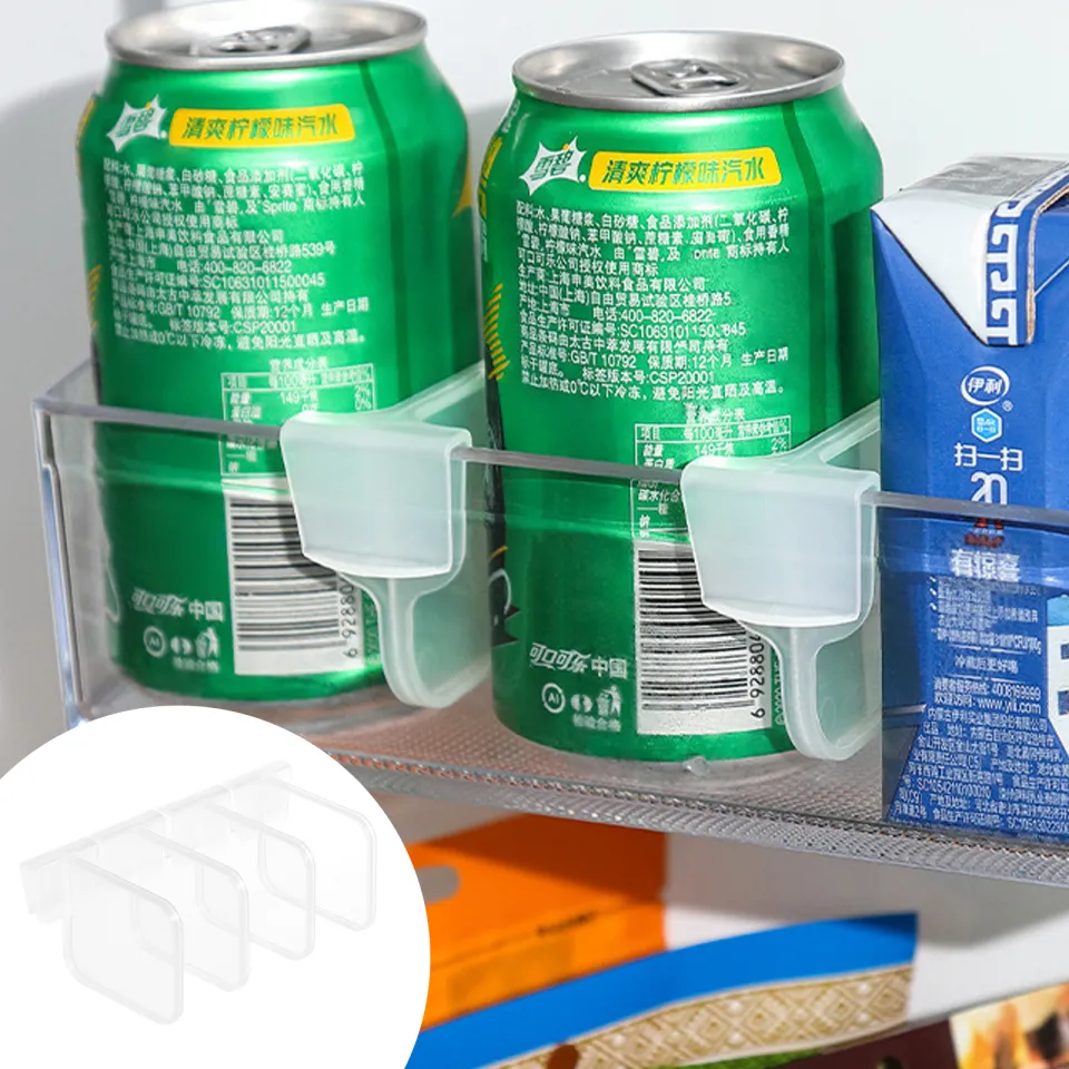 4pcs Adjustable Beverage Can Organizer For Refrigerator, Plastic