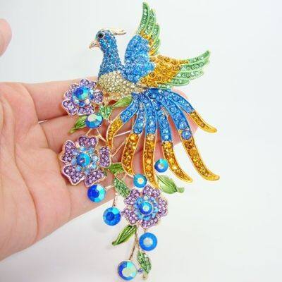 【CW】 Colorful Peacock Pin Brooch Fashion Ladies Banquet Jewelry