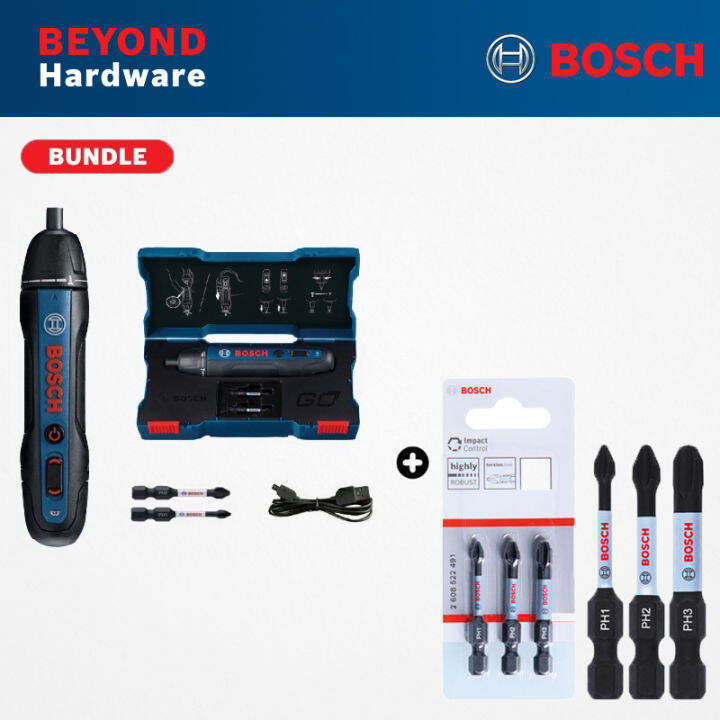 BOSCH [Bundle] GO 2 Solo Smart Screwdriver 06019H21L1 + BOSCH Impact Control Power Bit
