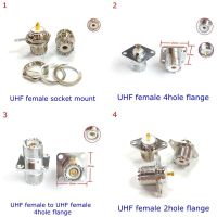 2ชิ้น SO239 SO-239 UHF ตัวเชื่อมต่อตัวถังแผงซ็อกเก็ตตัวเมียเมาท์ SL16 UHF 4หน้าแปลนหลุม Coax ทองแดงทองเหลืองจัดส่งเร็ว