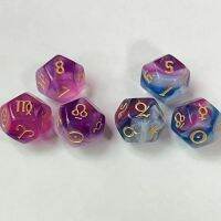 【LZ】 Astrologia 12 face Dice 4-cores Acrílicas Poliédrica Dos Dados Digitais para Amor Adivinhação Adereços Dados Astrológicos Horóscopo 3 pçs/set