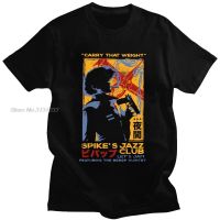 Funny Design Cowboy Bebop Tshirt Soft Cotton Anime Manga Shirt Spike Spiegel Jazz Club T-shirt Short-sleeve Graphic Tee Top Gift