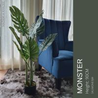 Monstera - ต้นมอนสเตร่า สูง 90ซม. ต้นไม้ปลอมเกรดพรีเมี่ยมเพื่อการตกแต่ง ต้นไม้ประดิษฐ์  Artificial Monstera Plant for home decoration by Madam Khajee