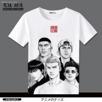 HOTↂSakuragi Flower Road Slam Dunk เสื้อยืดแขนสั้น Shonoku Rukawa Kaede Mitsui Kotobuki เสื้อผ้าอนิเมะชายและหญิง