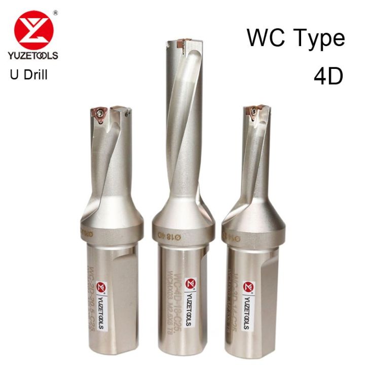 yuzetools-wc-series-insert-bit-u-drill-4d-14mm-70mm-tungsten-steel-twist-fast-สําหรับแต่ละ-wcmx-wcmt-เครื่องกลึง-cnc-เครื่องมือ