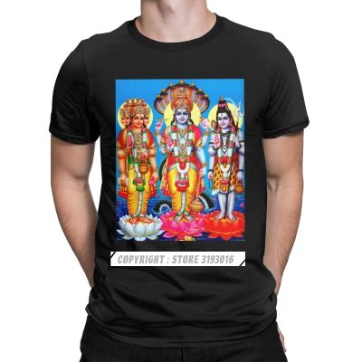 Brahma God Vishnu God Shiva Print T Shirts Men Novelty Tshirt Lingam Ganesha India Hindu Tee Shirt Christmas