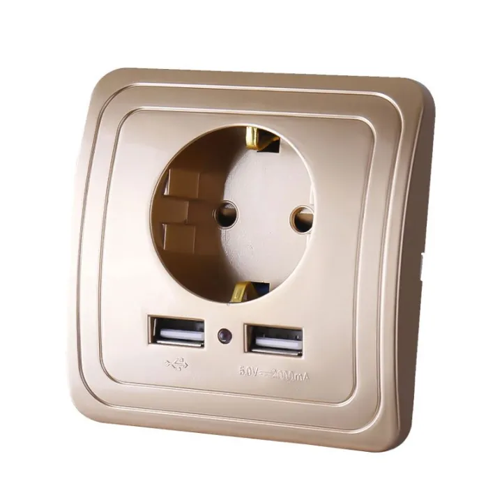 CXFG EU Power USB Socket, Socket With USB Charging Port 2.1A PC Panel