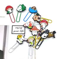 10PCS 3D Stereo Bookmark Cute Cartoon Animal Marker Kawaii Mushroom PVC Clip Bookmark Color Creative Cartoon Student Stationery