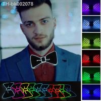 ▫﹍ Luminous Bow Tie Neon Light Trendy Costume Accessories Glowing Acrylic LED Tie For Halloween Cosplay Party