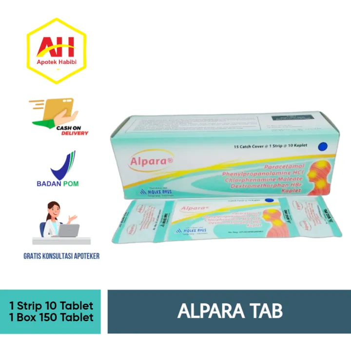 Alpara 1 strip isi 10 kaplet Alpara Obat Alpara Obat panas batuk pilek