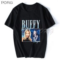 Buffy The Vampire Slayer Mens Black T-shirt Hipster Cotton Oversized Tshirt Men Harajuku Short Sleeve Tops Hip Hop Men Clothing