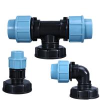 1PCS IBC Tank Adapter 1 1/2 3/4 Coarse Thread Water Fittings Elbow Straight Outlet Hose Home Garden Tee Connector Plastic