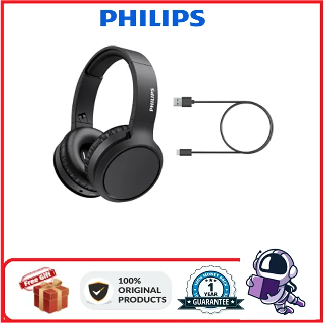 Philips TAH5205 wireless bluetooth headset over-ear headset bass one ...