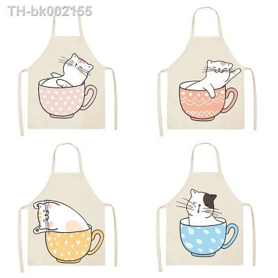 ☬❐ Cartoon cat pattern Kitchen apron kitchen apron women master apron Women kitchen apron Apron for hairdresser aprons for women