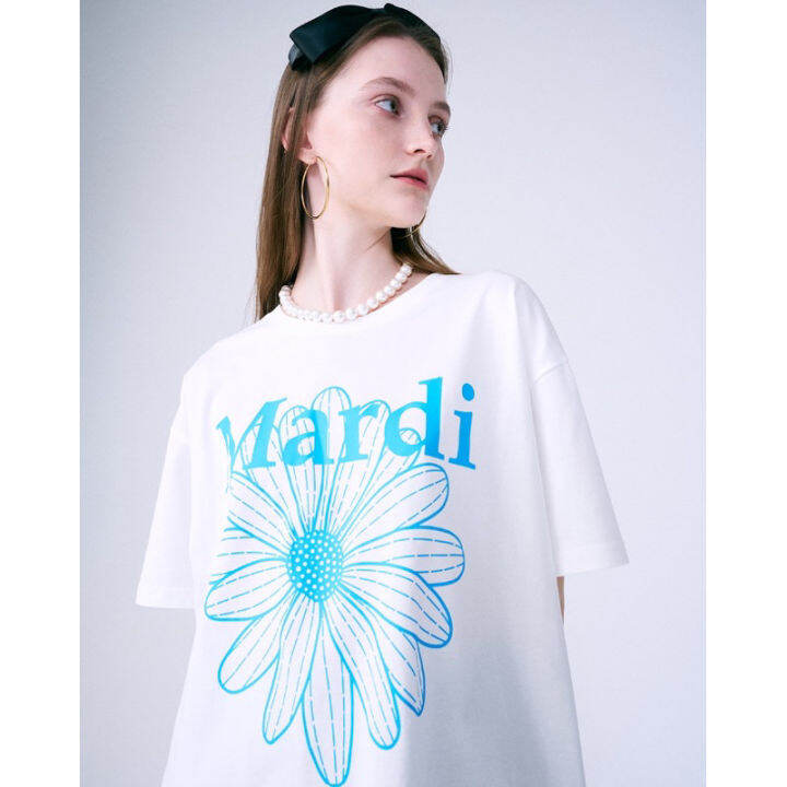 mardi-flower-t-shirt-320-เสื้อยืดลายดอกไม้สุดฮิต-งานชนช็อปแบรนด์ดังเกาหลีเลยค่าา-ผ้ายืด-ทรงสวย-valen