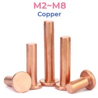 Red Copper Flat Head Solid Rivet M2 M2.5 M3 M4 M5 M6 M8 Hand Percussion Round Head Willow Nail Beat Thump Copper Rivets