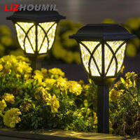 LIZHOUMIL ไฟสนามโซล่าร์ LED สำหรับทางเดินในสวนไฟสำหรับภูมิทัศน์กลางแจ้ง2ชิ้น