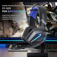 New SY-G20MV Head-mounted Gaming Headset Wired Stereo Bass 3.5 Mm For PS5 USB Headphones LED Light PC Earphon With Microphone