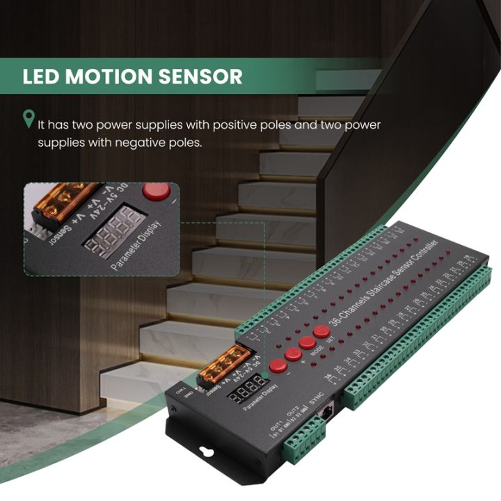 led-motion-sensor-stair-light-strip-controller-dimming-indoor-motion-12v-flexible-led-strip-step-staircase-lamp-running