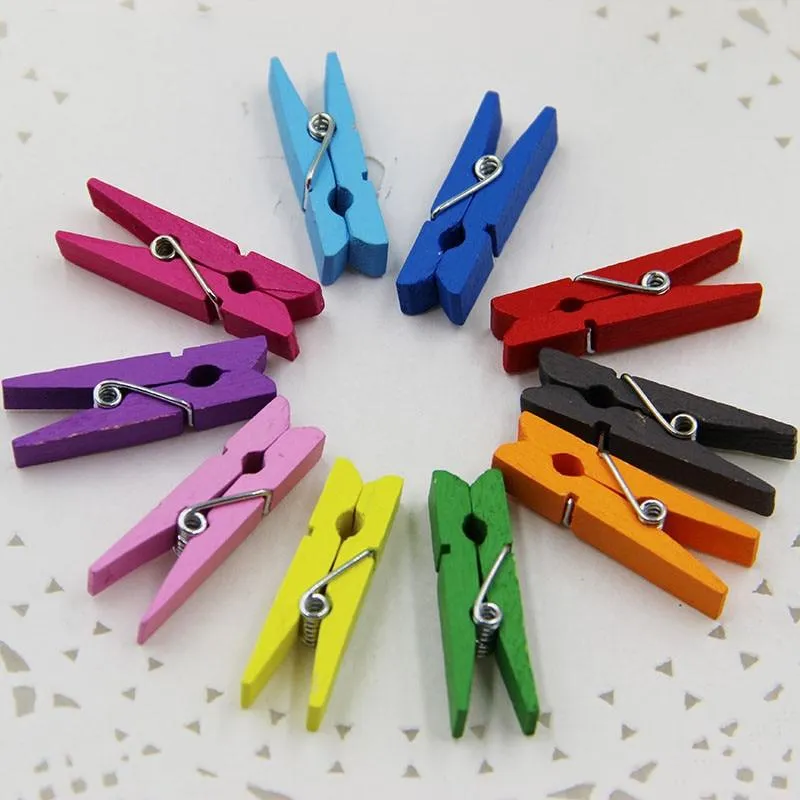 Wholesale Very Small Mine Size 25mm Mini Natural Wooden Clips For Photo  Clips Clothespin Craft Decoration Clips Pegs 50pcs