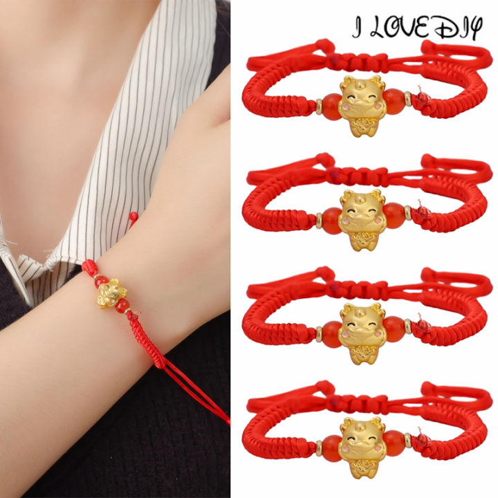 DIY How to make red string lucky bracelets 
