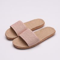 【CW】 Shoes Slippers Color Antiskid Indoor Floor Ladies Flax 2020 Lovers Footwear