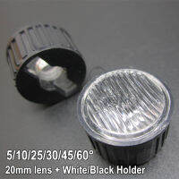 100X20มม. เลนส์ LED 1W 3W 5W Stripe Optical เลนส์สีขาวสีดำผู้ถือเลนส์มุม5 10 25 30 45 60องศาสำหรับหลอดไฟ LED DIY