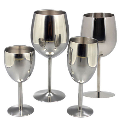 2Pcs Classical Wine Cup Glasses Stainless Steel 188 Wineglass Bar Wine Glass Champagne Cocktail Drinking Charms Party Supplies
