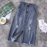 Long Denim Skirt Women Vintage High Wasit Jeans Skirt Plus Size 5XL Straight A-line Pencil Skirt Elegant Summer 2021